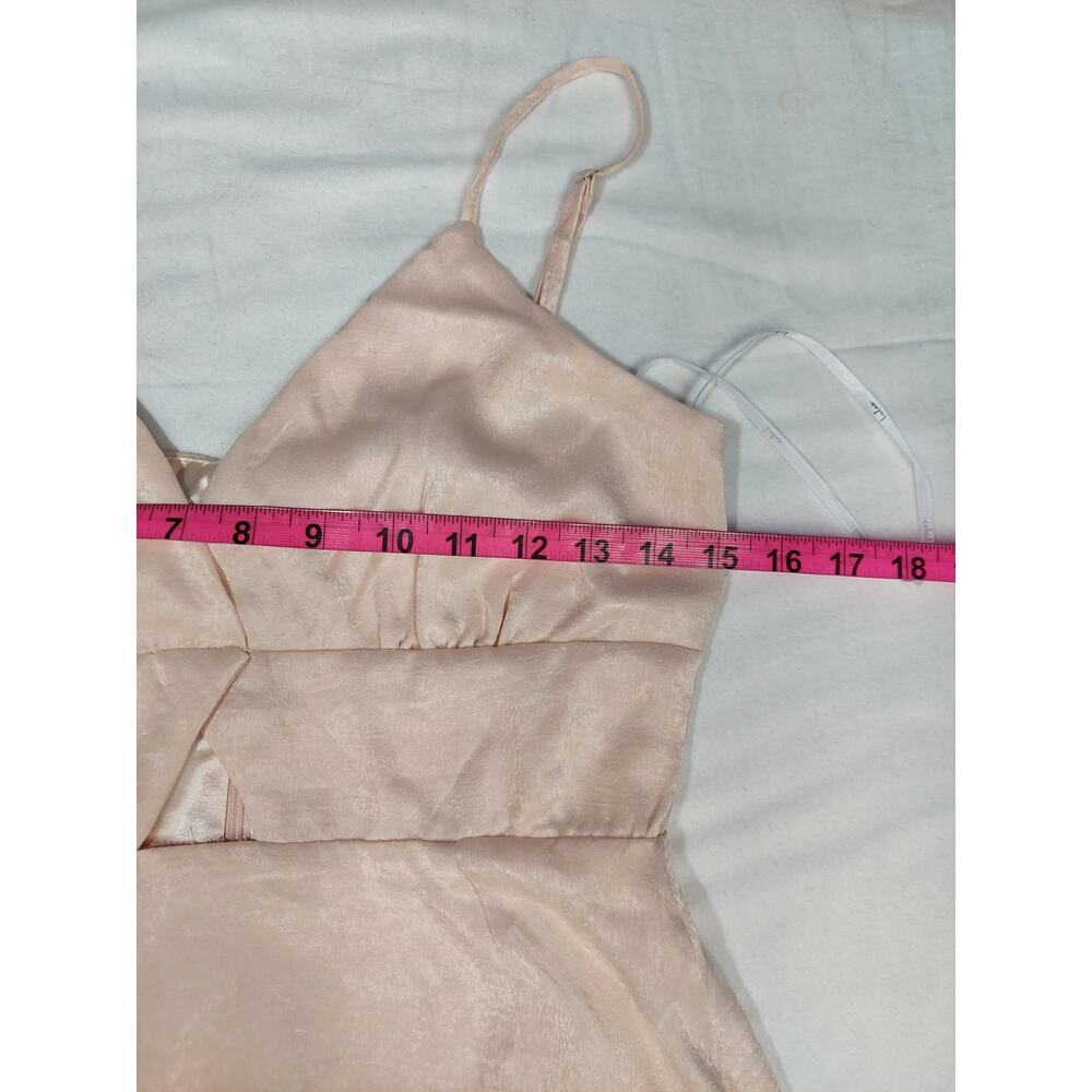 LULU'S SZ S Endless Elegance Light Peach Satin Sleeveless Maxi Dress B139 - Picture 8 of 10